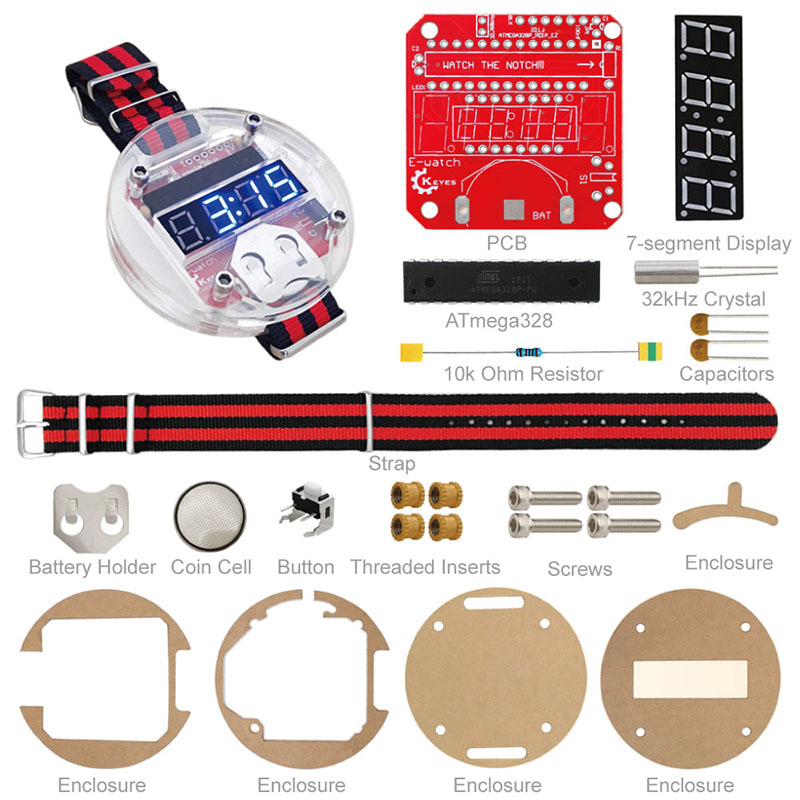 Single Chip LED Kit Clock DIY  - Arduino Kit ulasan dan harga