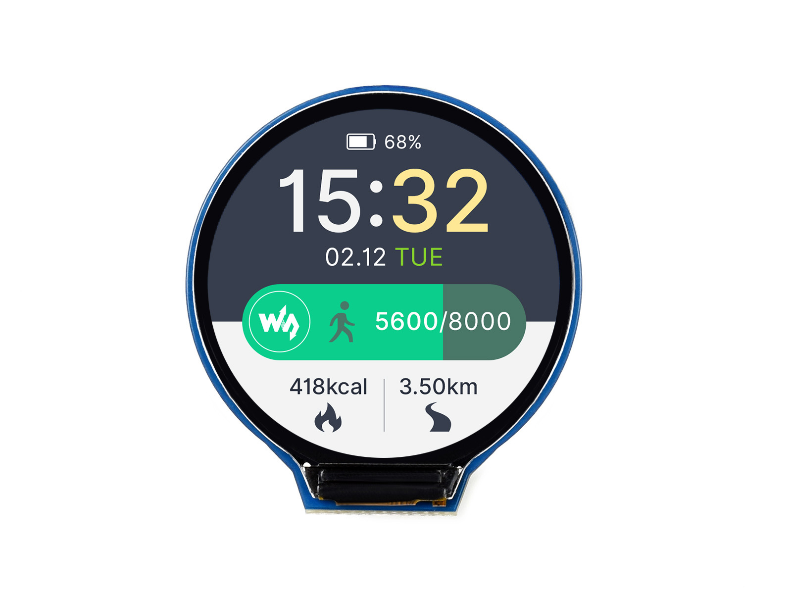Waveshare 1.28inch Round LCD D - Pi Display ulasan dan harga
