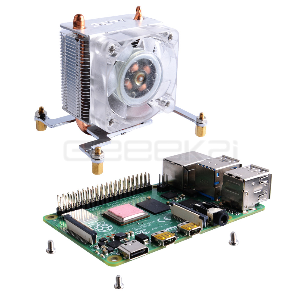 GeeekPi Clear Black Ice Tower  - Pi 5 Case ulasan dan harga